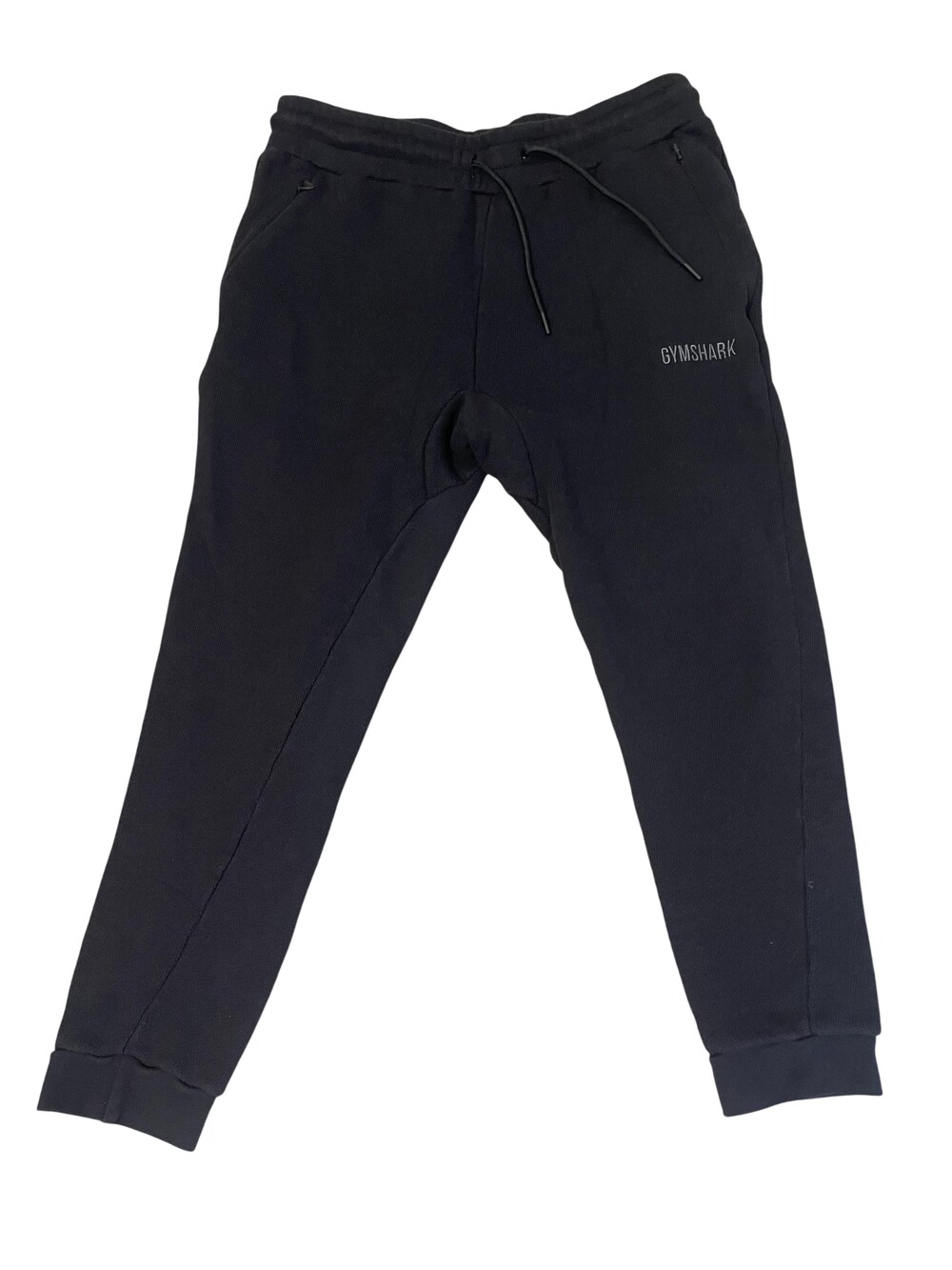 Gymshark Pants Mens Medium Black Fleece Jogger Sweatpants Zip Pockets Athletic